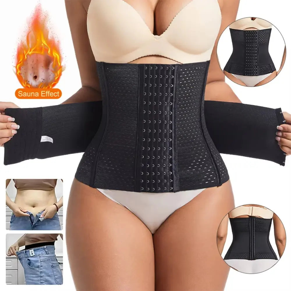 Women'S Waist Cincher Tummy Control Shaperwear Waist Trainer Women Double Belt Wrap Corset Trainer Shaper Girdle Wrap Belly Band